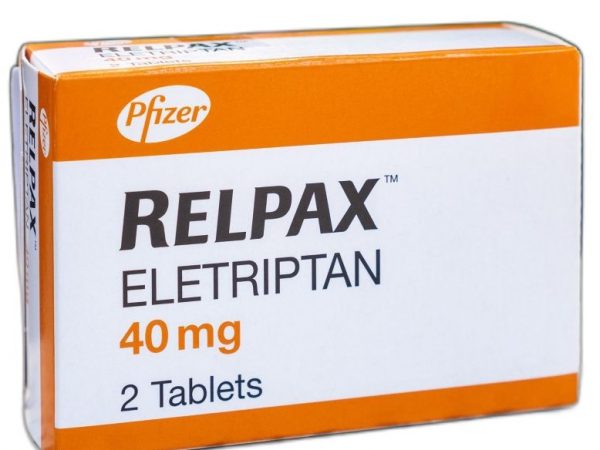 Relpax (элетрипан 40 мг) таблетки от мигрени