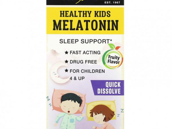 Mason Natural, Healthy Kids Melatonin, для детей от 4 лет, фруктовый, 60 таблеток