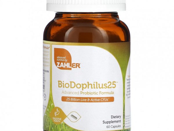 Zahler, BioDophilus25, улучшенная формула с пробиотиками, 60 капсул