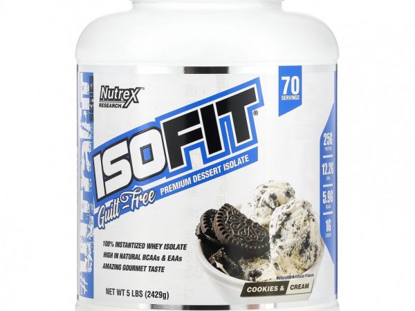 Nutrex Research, IsoFit, печенье и сливки, 2429 г (5 фунтов)