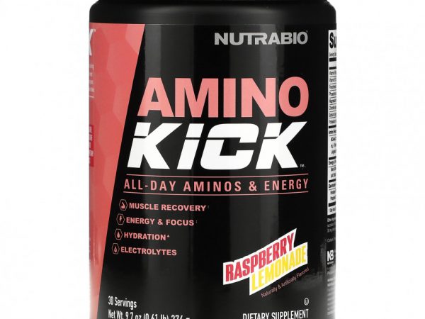 Nutrabio Labs, Amino Kick, малиновый лимонад, 276 г (0,61 фунта)