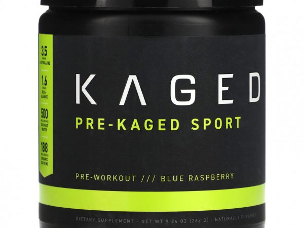 Kaged, Pre-Kaged, Sport Pre-Workout, голубая малина, 262 г (9,24 унции)