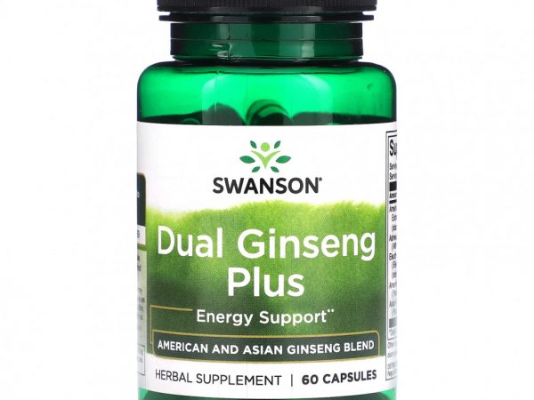 Swanson, Dual Ginseng Plus, 60 капсул