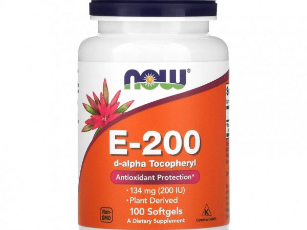 NOW Foods, E-200, 134 мг (200 МЕ), 100 мягких таблеток