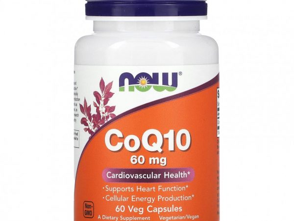 NOW Foods, CoQ10, 60 мг, 60 растительных капсул