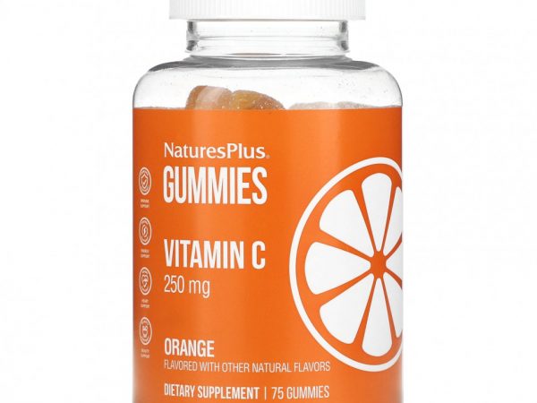 NaturesPlus, Жевательные мармеладки с витамином C, апельсин, 125 мг, 75 жевательных таблеток