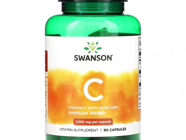 Swanson, Витамин C с шиповником, 90 капсул