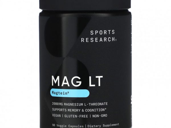 Sports Research, MAG LT, Magtein, 2000 мг, 90 растительных капсул