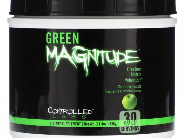 Controlled Labs, Green Magnitude, Creatine Matrix, средство для увеличения объема, кислое зеленое яблоко, 336 г (11,8 унции)