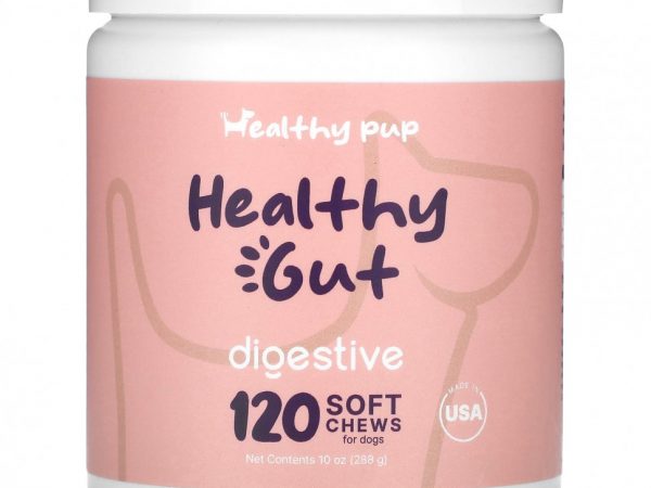 Healthy Pup, Healthy Gut, для пищеварительной системы, для собак, 120 жевательных таблеток, 288 г (10 унций)