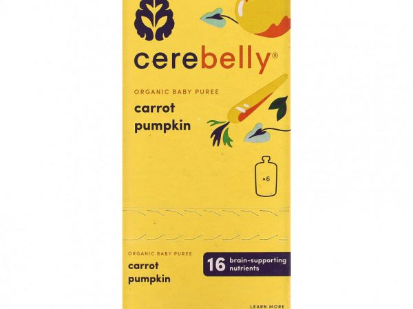 Cerebelly, Organic Baby Puree, Carrot Pumpkin, 6 Pouches, 4 oz (113 g) Each