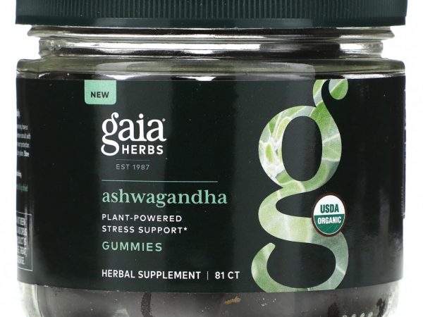 Gaia Herbs, Ашваганда`` 81 жевательные таблетки