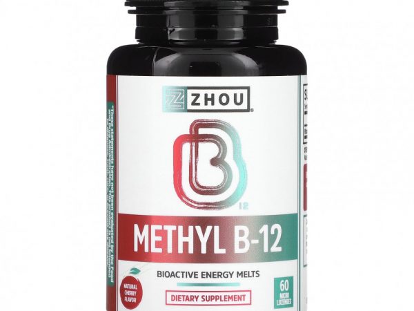 Zhou Nutrition, Methyl B-12, натуральная вишня, 60 микроладсов