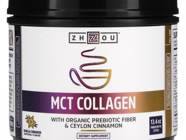 Zhou Nutrition, MCT Collagen, Vanilla Cinnamon, 13.4 oz (379 g)
