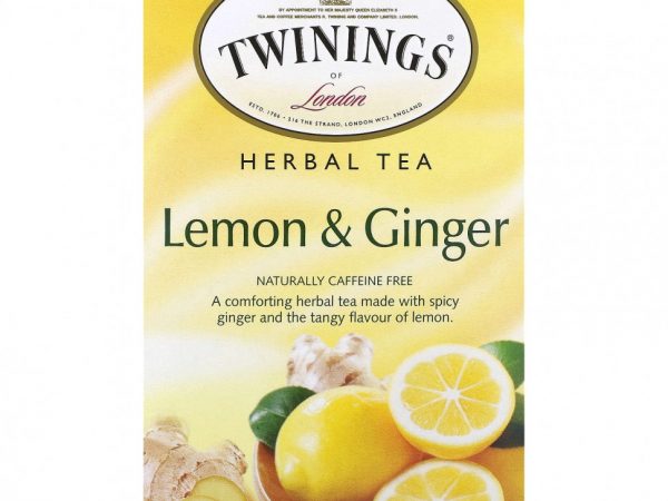 Twinings, Herbal Tea, Lemon & Ginger, Caffeine Free, 20 Tea Bags, 1.06 oz (30 g)