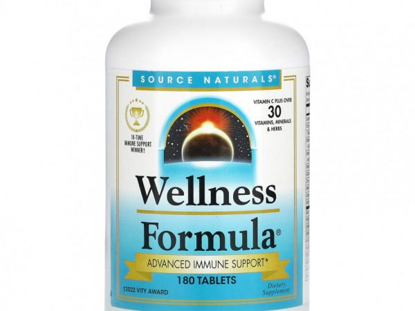 Source Naturals, Wellness Formula, улучшенная поддержка иммунитета, 180 таблеток
