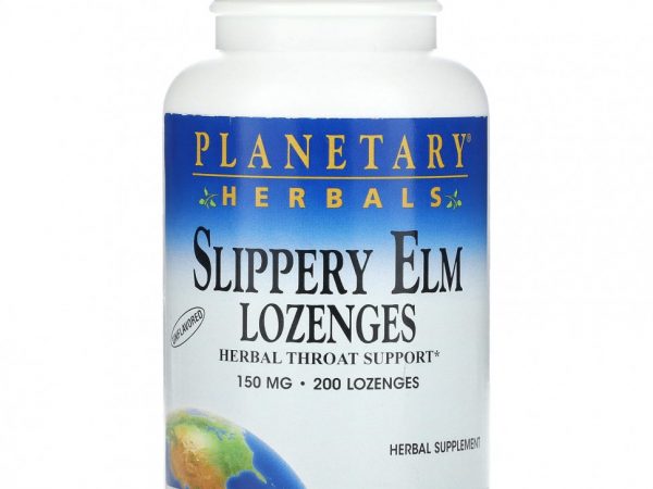 Planetary Herbals, Леденцы со скользким вязом, без добавок, 150 мг, 200 пастилок