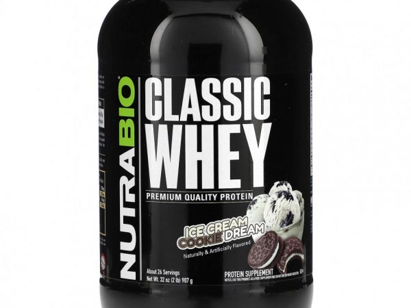 Nutrabio Labs, Classic Whey Protein, мороженое с печеньем, 907 г (2 фунта)