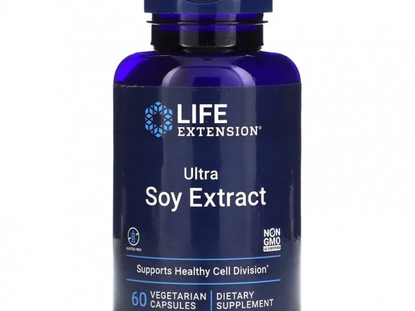 Life Extension, Ультраэкстракт сои, 60 вегетарианских капсул