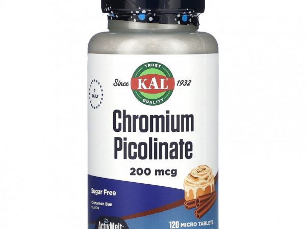 KAL, Пиколинат хрома ActivMelt со вкусом булочки с корицей, 120 микротаблеток