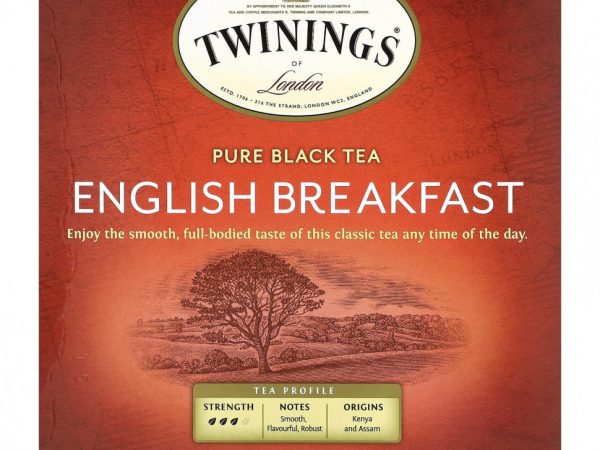 Twinings, Чистый черный чай, английский завтрак, 50 чайных пакетиков, 100 г (3,53 унции)