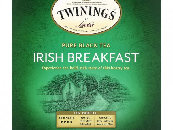Twinings, Чистый черный чай, ирландский завтрак, 50 чайных пакетиков, 100 г (3,53 унции)