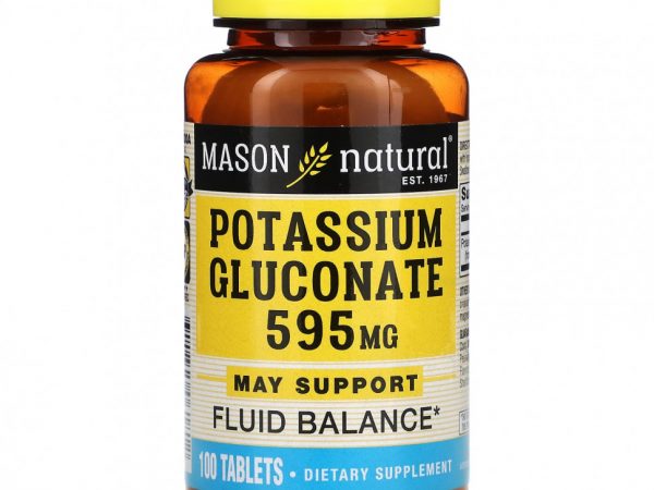 Mason Natural, Potassium Gluconate, 595 mg, 100 Tablets