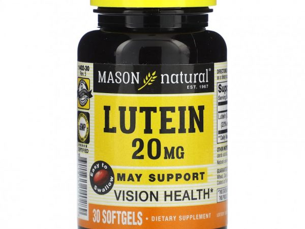Mason Natural, Лютеин, 20 мг, 30 мягких таблеток