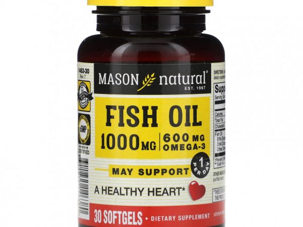 Mason Natural, Рыбий жир, 1000 мг, 30 мягких таблеток