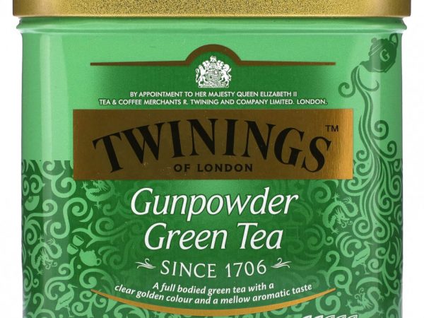 Twinings, Рассыпной зеленый чай Gunpowder, светлый, 100 г (3,53 унции)