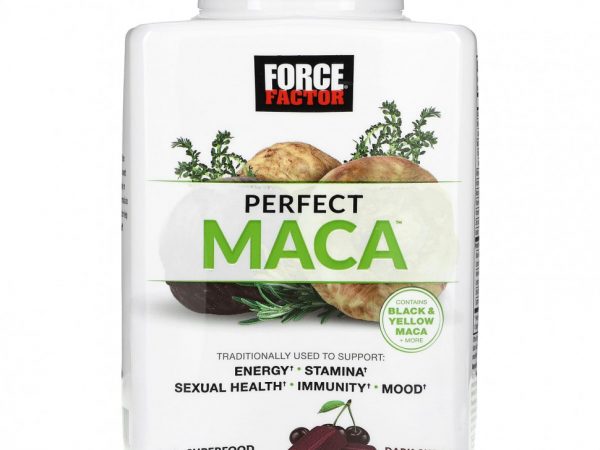 Force Factor, Perfect Maca, темная вишня, 60 жевательных таблеток Superfood