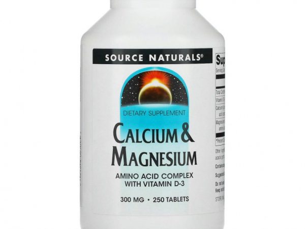 Source Naturals, кальций и магний, 300 мг, 250 таблеток