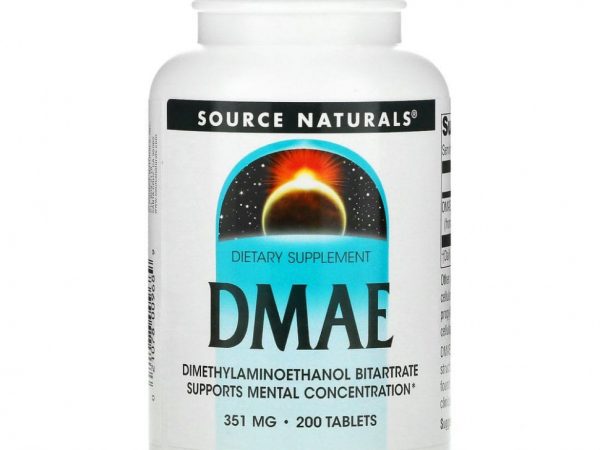 Source Naturals, ДМАЭ, 351 мг, 200 таблеток