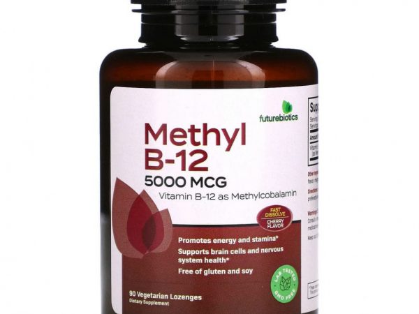 FutureBiotics, Метил B-12, вишня, 5000 мкг, 90 вегетарианских леденцов