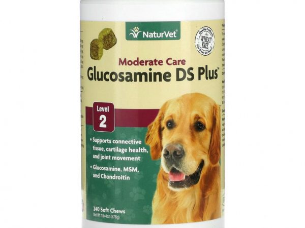 NaturVet, Glucosamine DS Plus, умеренный уход, уровень 2, 240 жевательных таблеток, 576 г (1 фунт 4 унции)