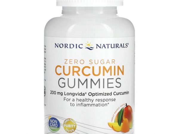 Nordic Naturals, жевательные конфеты с куркумином, манго, 100 мг, 60 шт.