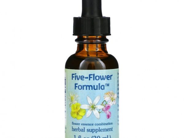 Flower Essence Services, Five-Flower Formula, смесь цветочных эссенций, 30 мл (1 жидк. унция)