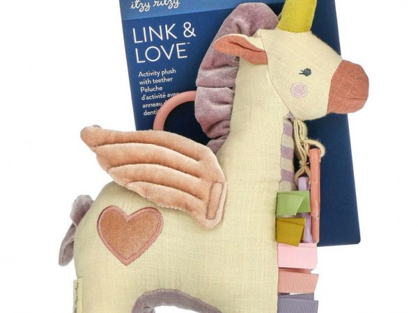 itzy ritzy, Link & Love, Activity Plush with Teether, 0+ Months, Pegs`` 1 Teether