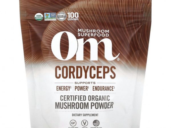 Om Mushrooms, кордицепс, сертифицированный органический грибной порошок, 200 г (7,05 унции)