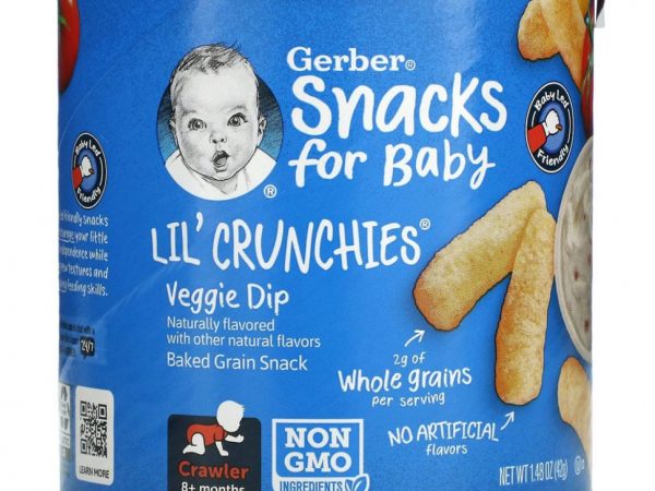 Gerber, Lil' Crunchies, для малышей от 8 месяцев, овощной соус, 42 г (1,48 унции)