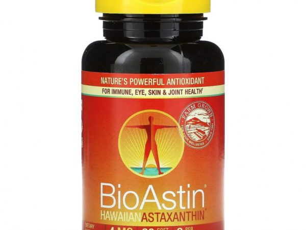 Nutrex Hawaii, BioAstin, гавайский астаксантин, 4 мг, 60 мягких таблеток