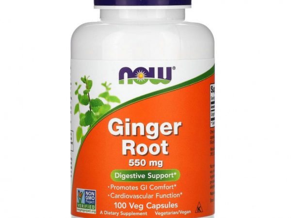 NOW Foods, корень имбиря, 550 мг, 100 растительных капсул