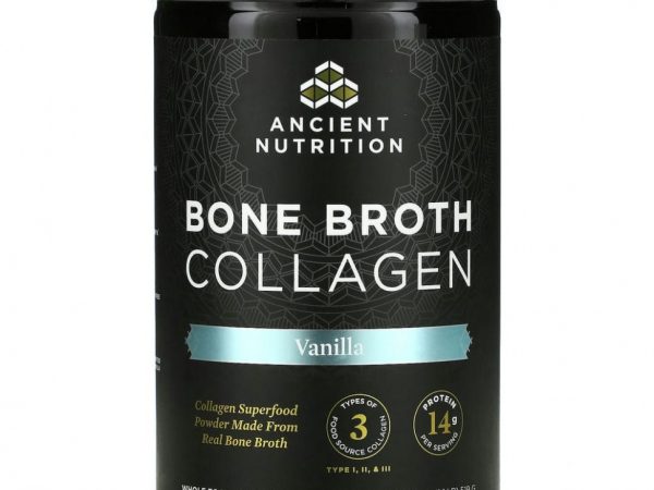 Dr. Axe / Ancient Nutrition, Bone Broth Collagen, ваниль, 519 г (1,1 фунта)