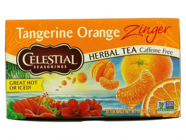 Celestial Seasonings, Травяной чай без кофеина Zinger, Мандариново-апельсиновый заряд, 20 чайных пакетиков, 1,7 унции (47 г)