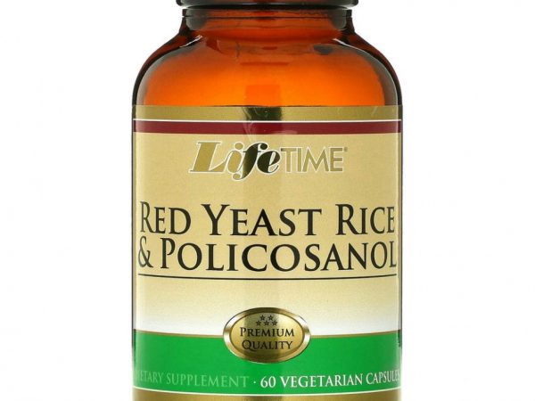 LifeTime Vitamins, красный ферментированный рис и поликозанол, 60 вегетарианских капсул