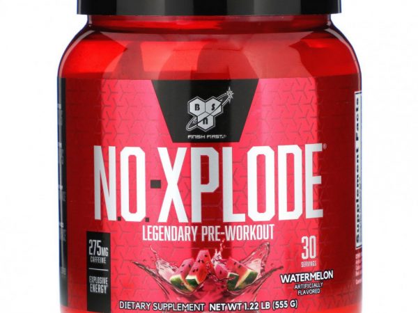 BSN, N.O.-Xplode, легендарный предтренировочный комплекс, арбуз, 555 г (1,22 фунта)