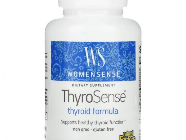 Natural Factors, WomenSense, ThyroSense, средство для щитовидной железы, 60 вегетарианских капсул