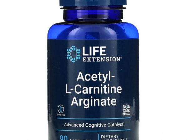 Life Extension, ацетил-L-карнитин аргинат, 90 вегетарианских капсул