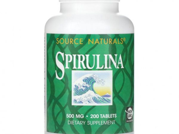 Source Naturals, Спирулина, 500 мг, 200 таблеток