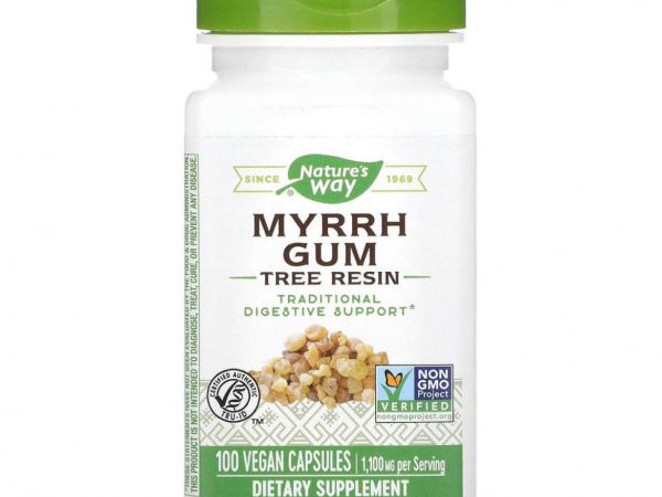 Nature's Way, Myrrh Gum, смола дерева, 550 мг, 100 веганских капсул